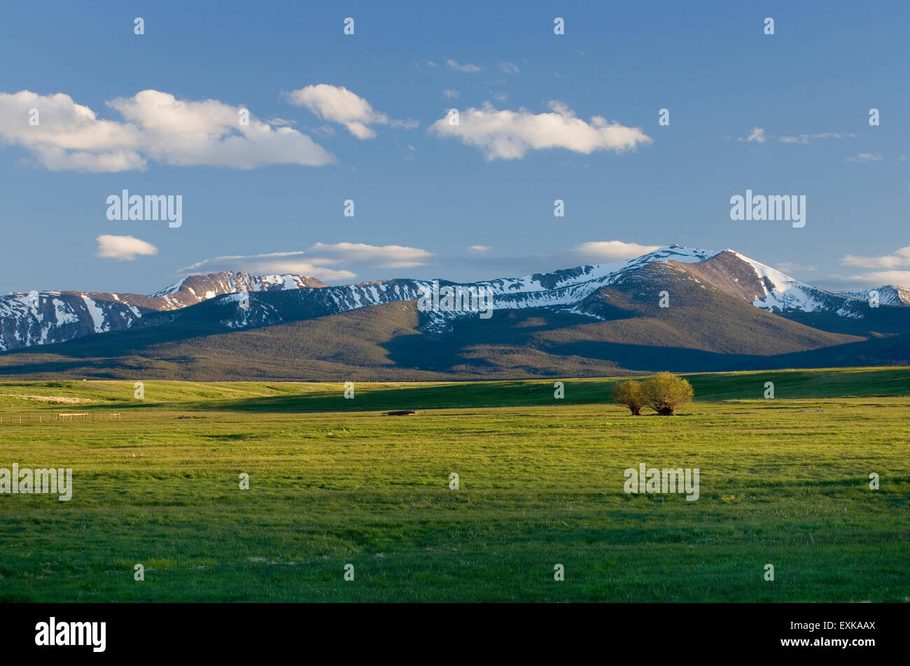 Ranch des terres dans la vallée de Bighole, Montana Beaverhead Mountains sont dans la distance Banque D'Images