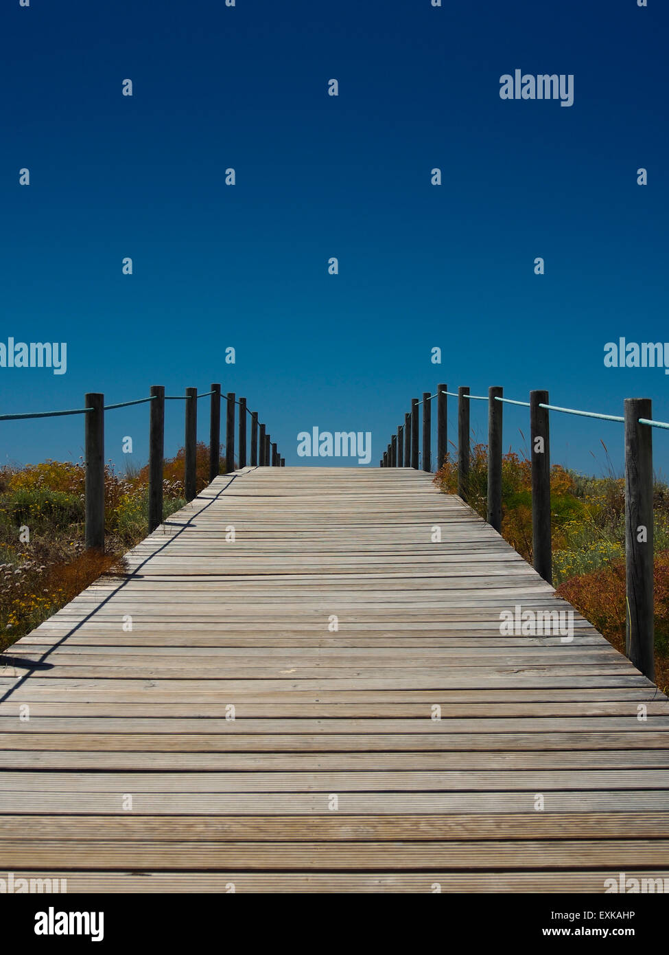 Chemin de plage en bois Banque D'Images