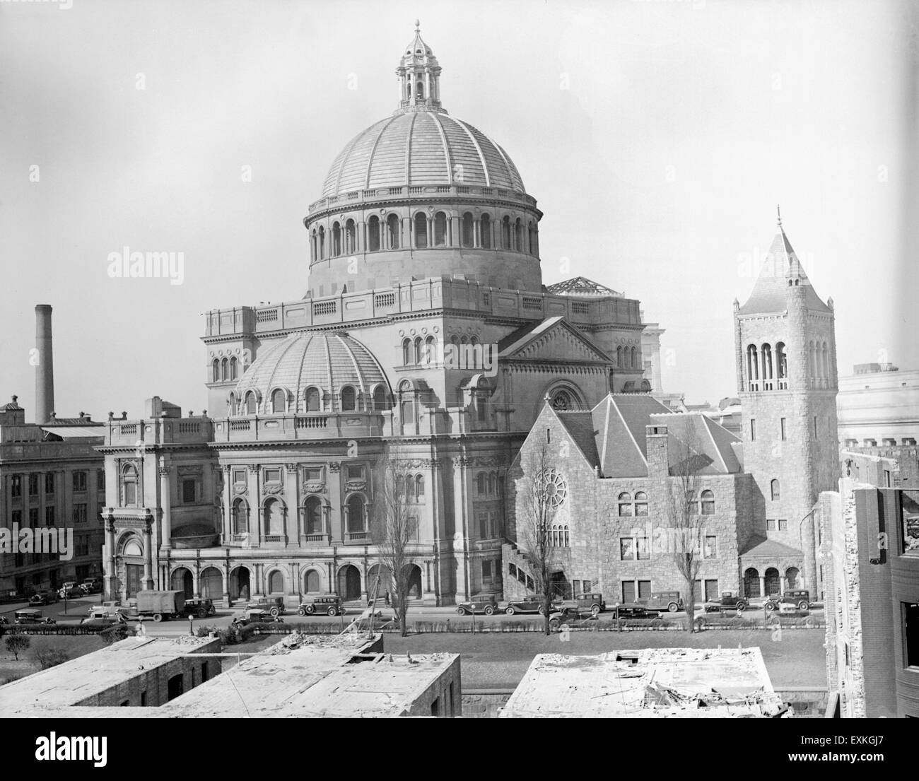 Février 1933 anciens photo, la première Église du Christ, Scientiste à Boston, Massachusetts, construit en 1894. Banque D'Images