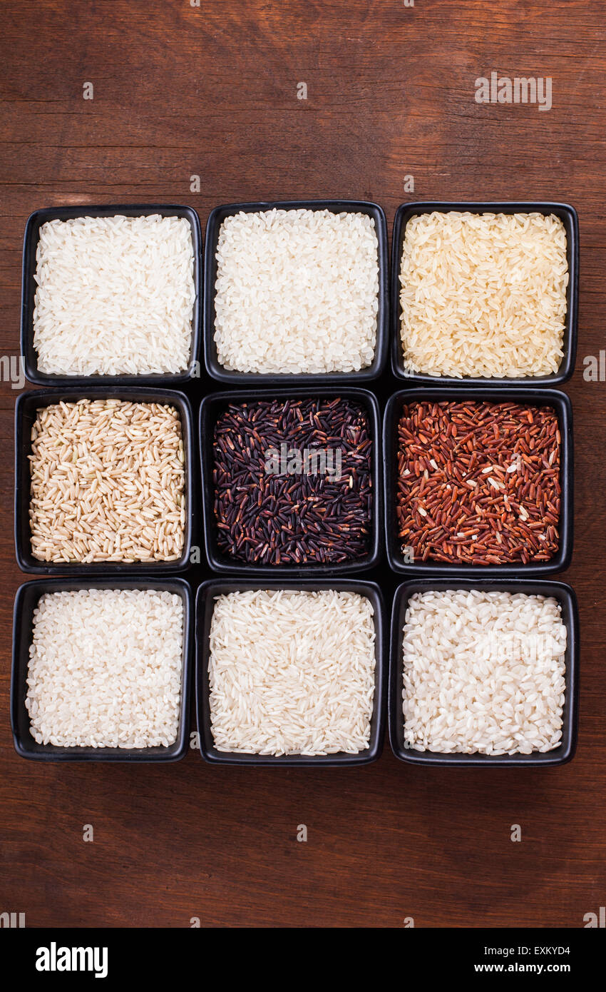 Différents types de riz Photo Stock - Alamy