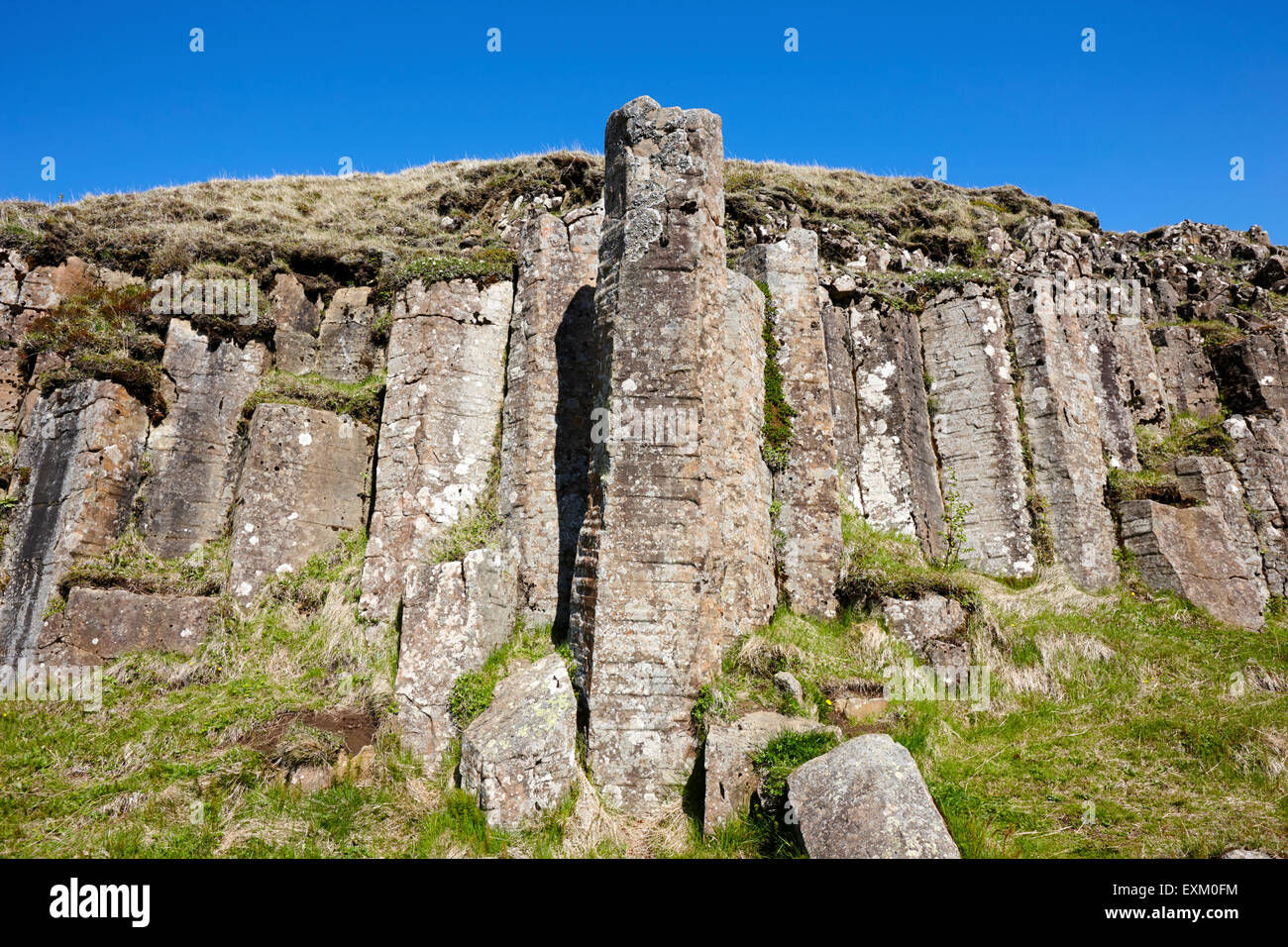 Dverghamrar colonnes de basalte volcanique roches nain l'Islande Banque D'Images