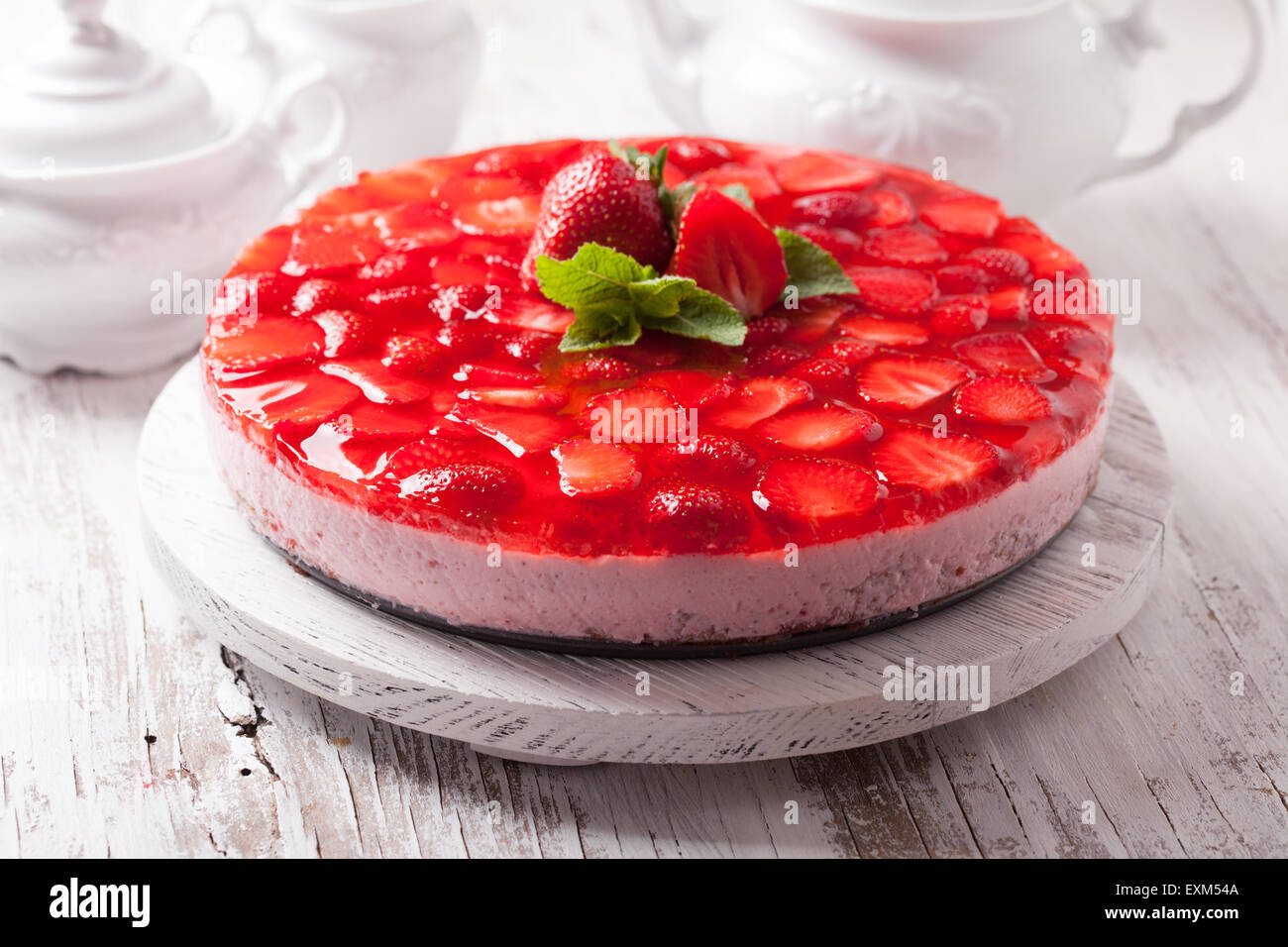 Gâteau aux fraises Banque D'Images