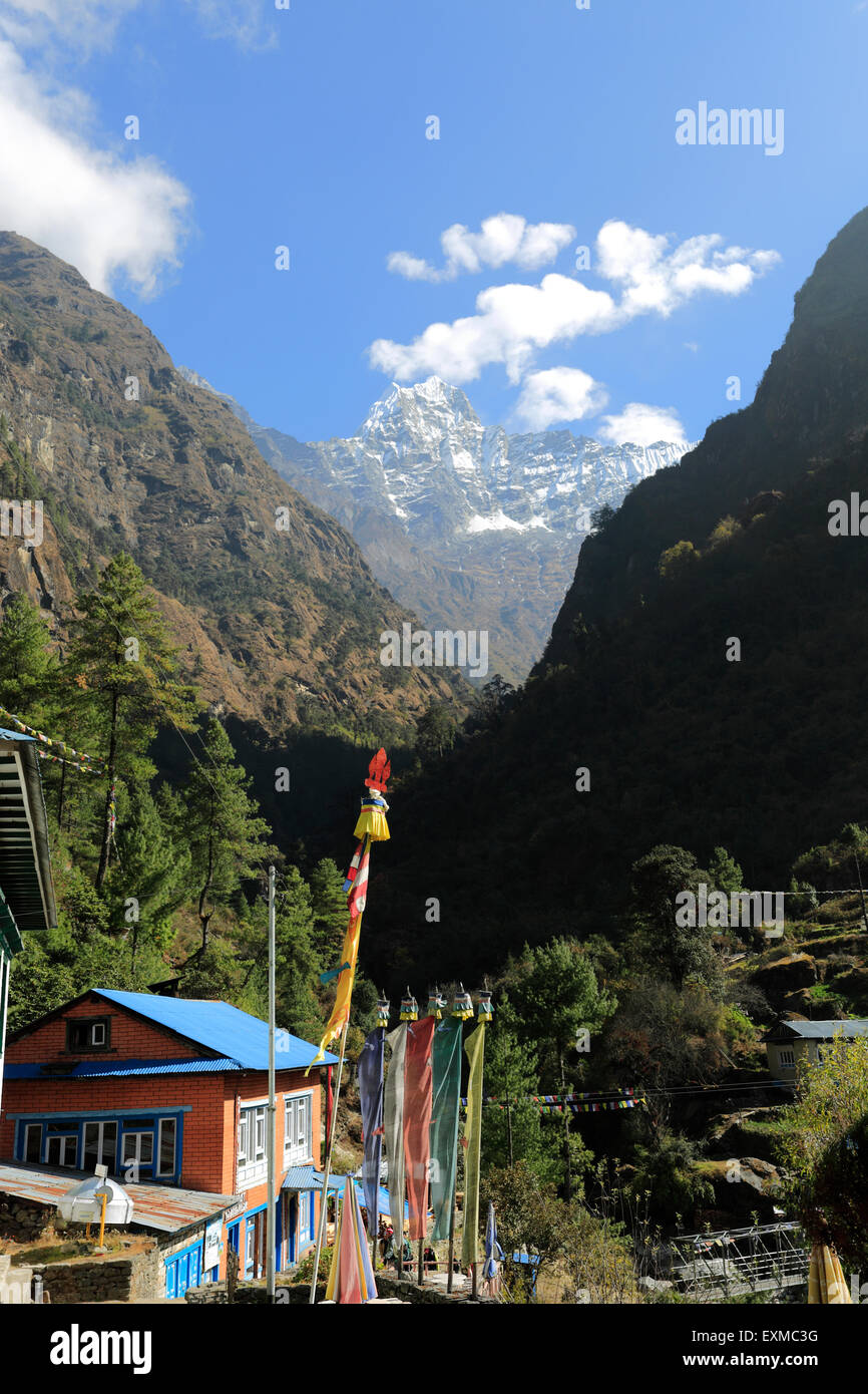 Khangkaru Kusum Mountain, parc national de Sagarmatha, district de Solukhumbu, région de Khumbu, Népal, Asie de l'Est. Banque D'Images