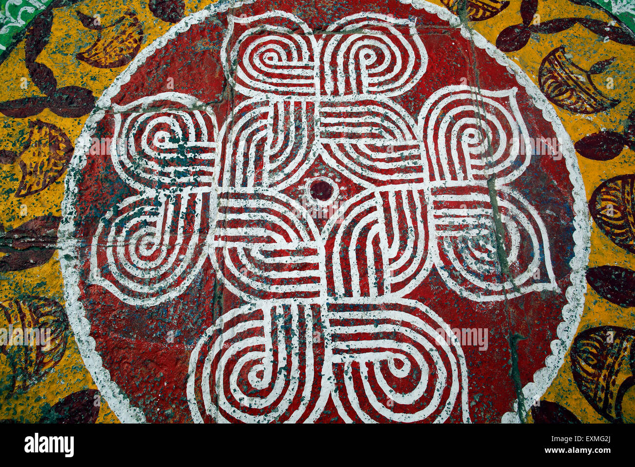 Marbre peintures dans Temple Kapaleeswarar temple, Chennai, Inde Banque D'Images