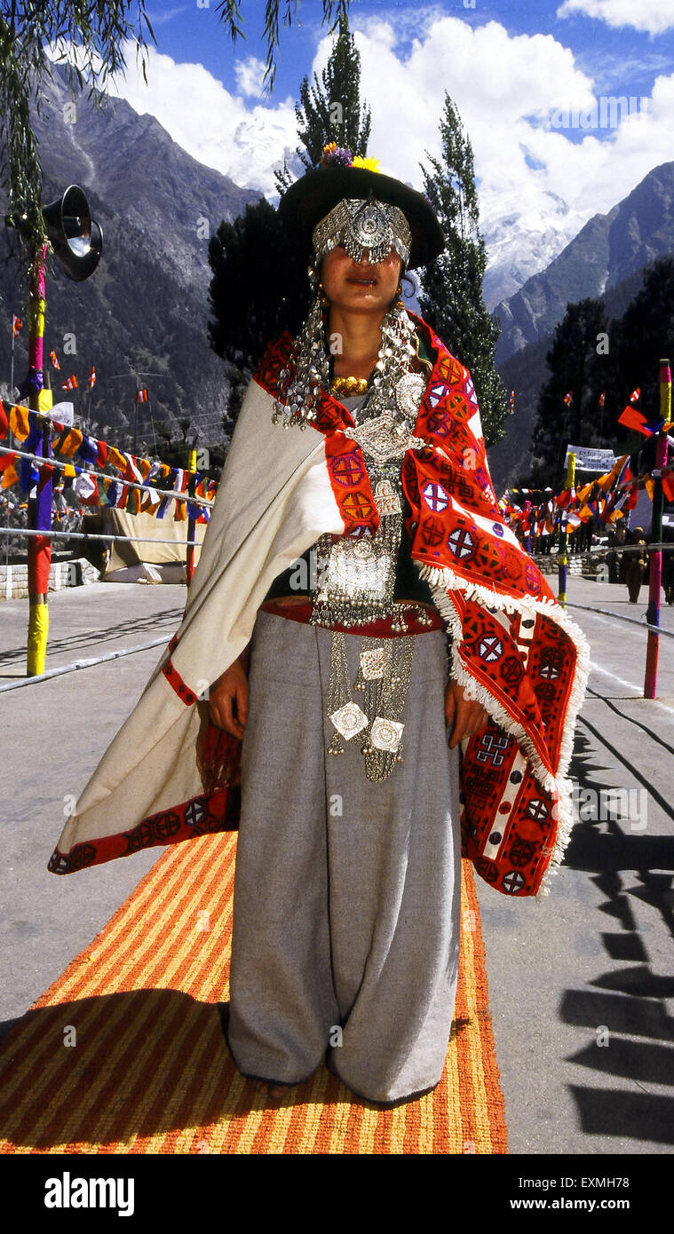 Femme tribale ; Ladakh ; Cachemire ; Inde ; Asie ; Asiatique ; Indien Banque D'Images