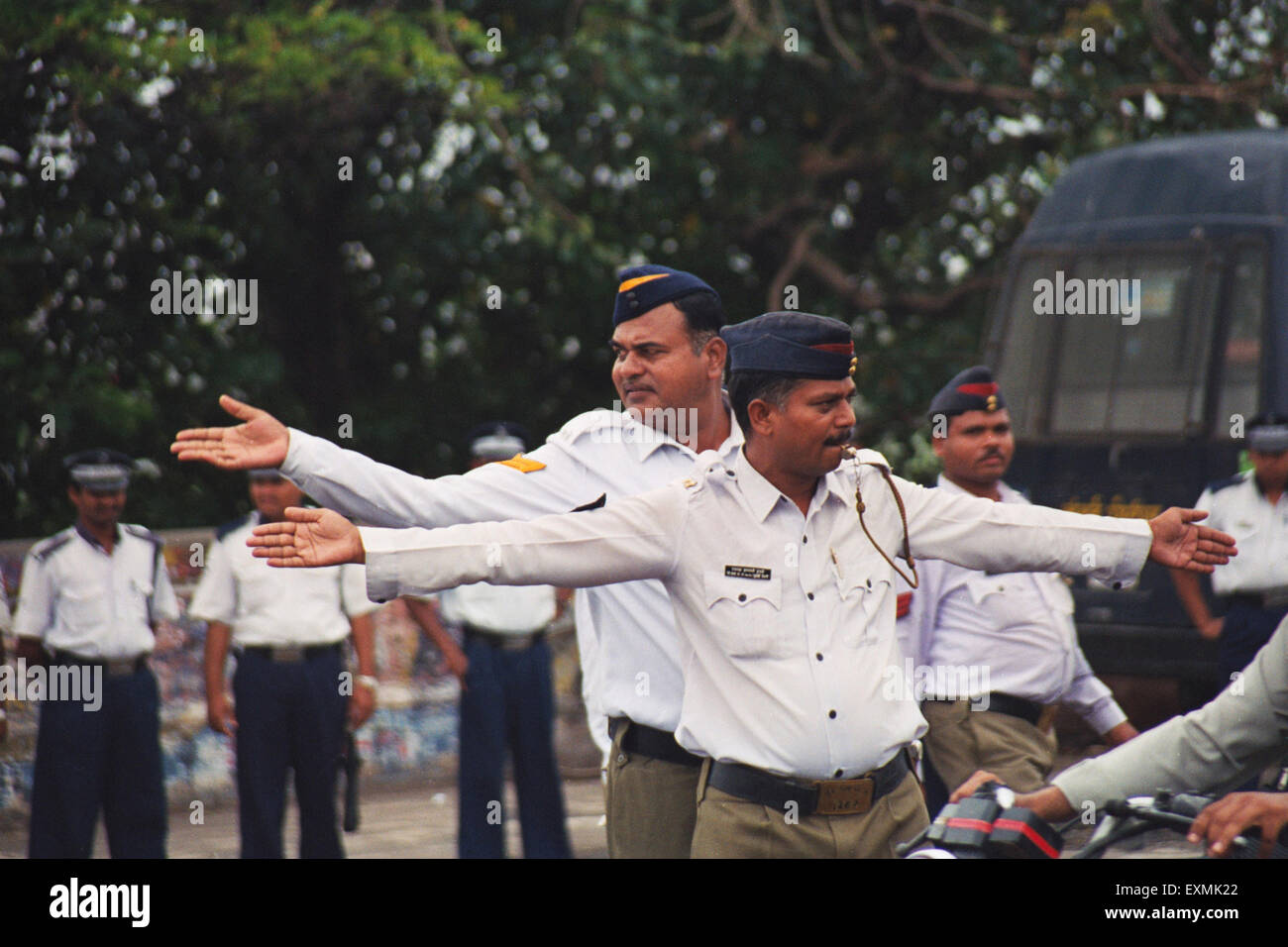 Formation de la police apprentissage gestion du trafic Bombay Mumbai Maharashtra Inde Asie Banque D'Images