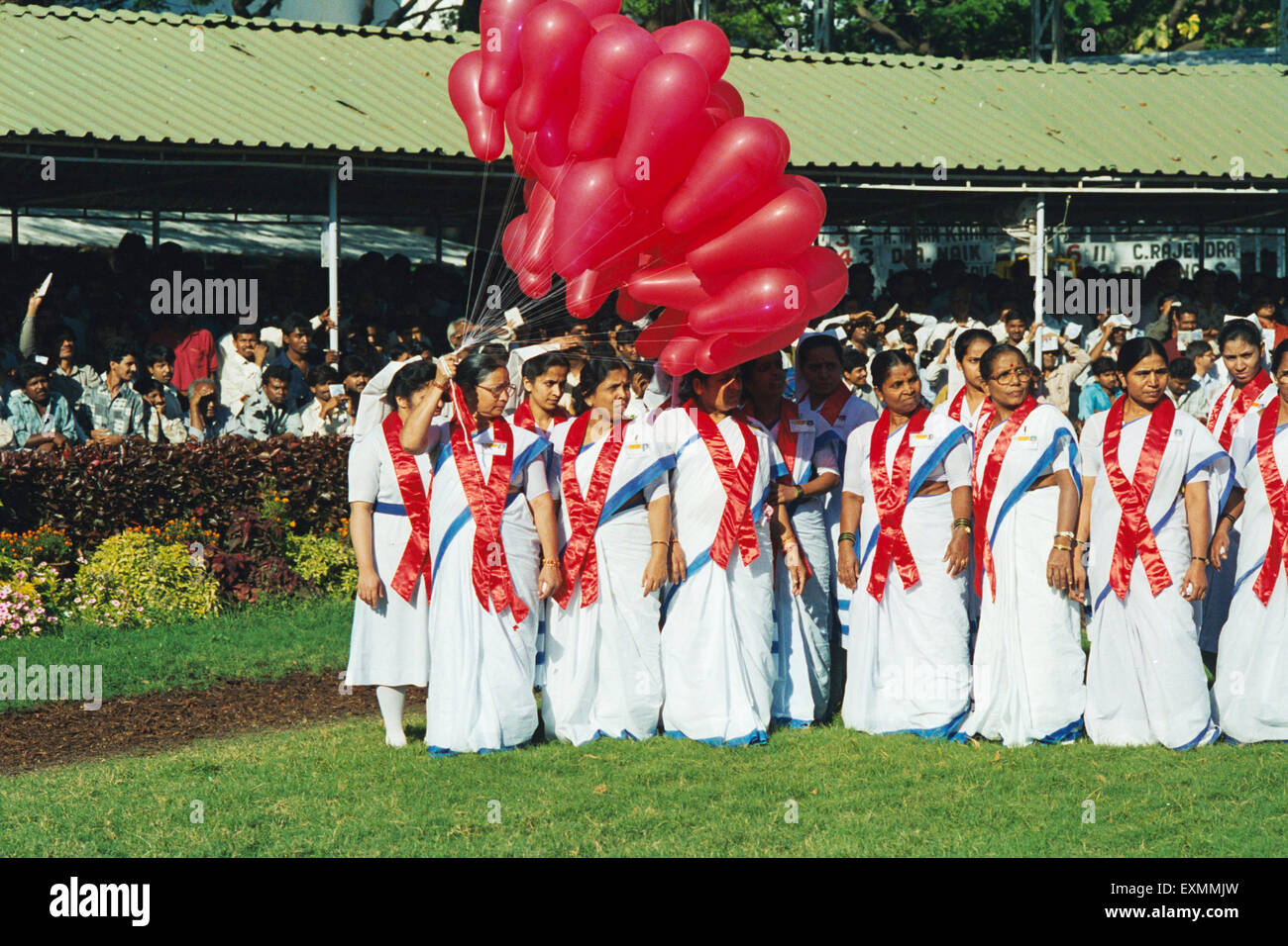 Campagne de sensibilisation au sida, course de Mahalaxmi, Mahalakshmi, Bombay, Mumbai, Maharashtra, Inde, Asie Banque D'Images