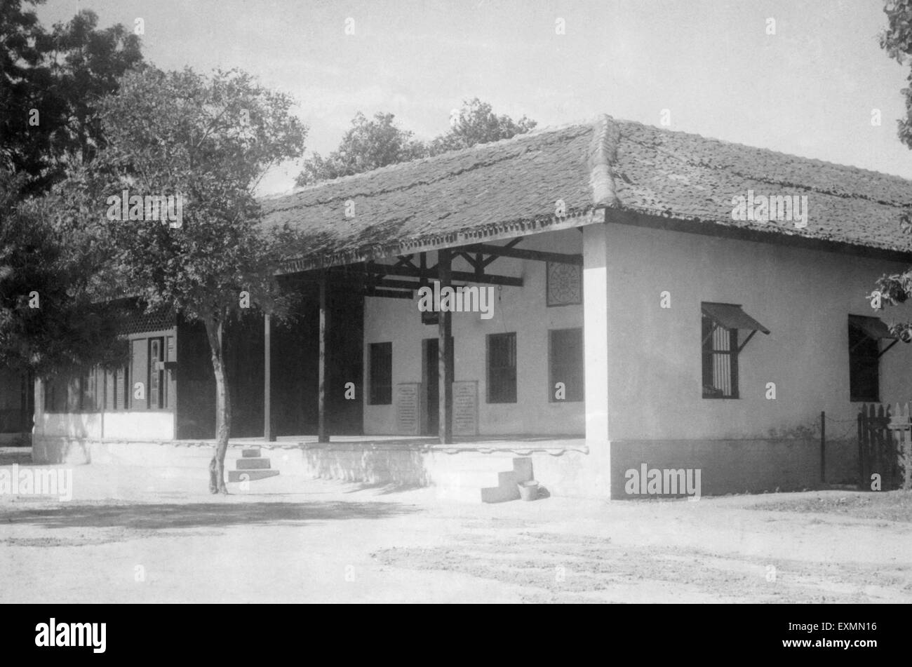 Hriday Kunj, maison Mahatma Gandhi, Satyagraha Ashram, Wadaj, Ahmedabad, Gujarat, Inde, 1960, Inde, Asie, ancienne image vintage du 1900 Banque D'Images