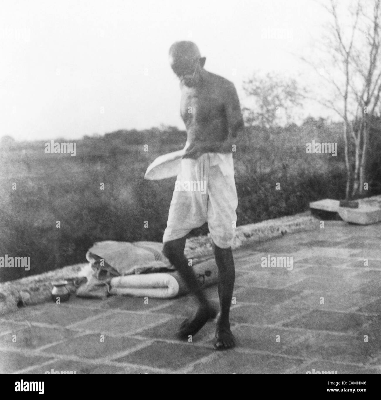 Mahatma Gandhi à Maganwadi Wardha ; 1936 ; Inde PAS DE MR Banque D'Images