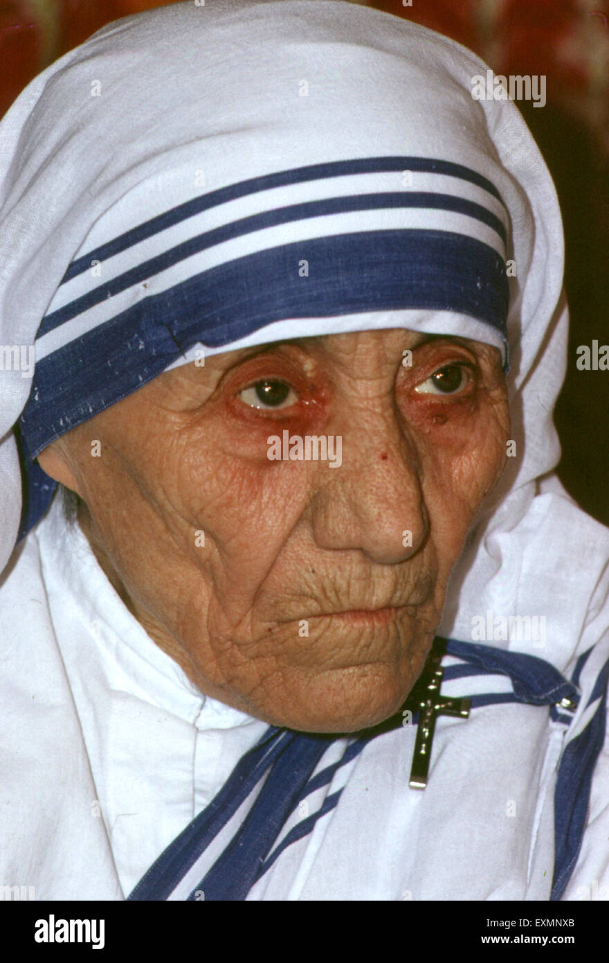 La bienheureuse Mère Teresa de Calcutta née Agnes Gonxha Bojaxhiu communément connu sous le nom de Mère Teresa de Calcutta était un Indien d'origine religieuse catholique. Banque D'Images