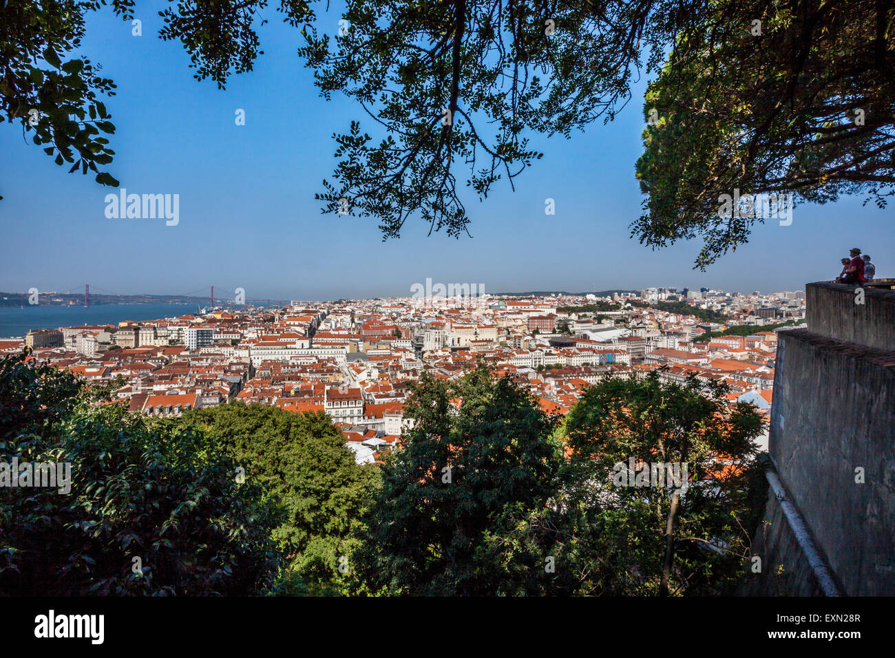 Portugal, Lisbonne, vue de la Baixa Pombaline, le centre-ville de Lisbonne Pombaline de Castelo Sao Jorge Banque D'Images
