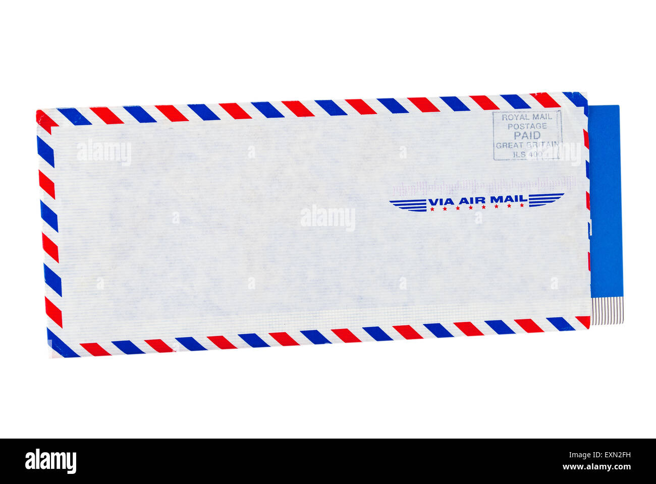 Lettre par avion, enveloppe isolé sur fond blanc Banque D'Images
