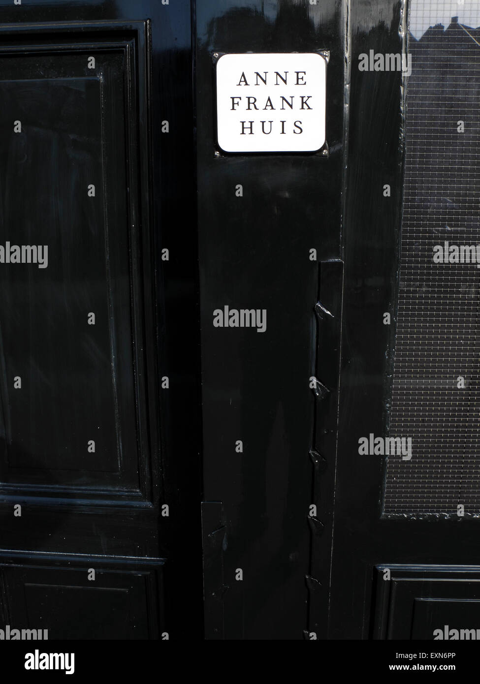 Porte de la maison d'Anne Frank, Amsterdam, Pays-Bas Banque D'Images