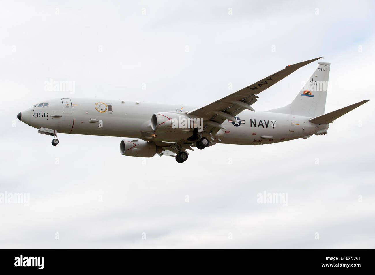 Boeing P-8A Poseidon exploité par la US Navy en approche pour l'atterrissage à RIAT 2015, RAF Fairford, Gloucestershire, Royaume-Uni. Crédit : Antony l'ortie/Alamy Live News Banque D'Images