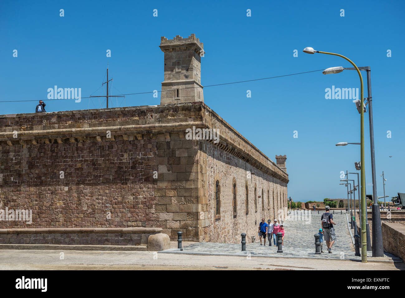 Château de Montjuic (Castillo de Montjuich) ancienne forteresse militaire sur la montagne juive à Barcelone, Espagne Banque D'Images