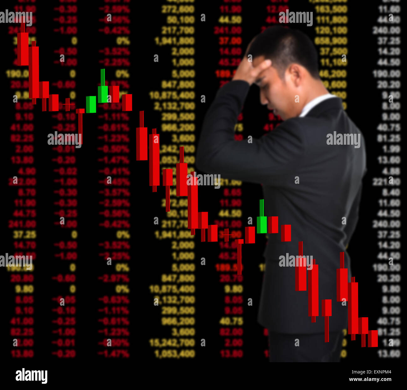 L'homme d'affaires dans la région de bear market concept d'investissement stock Banque D'Images