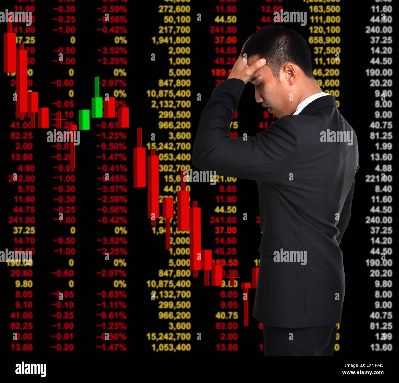L'homme d'affaires dans la région de bear market concept d'investissement stock Banque D'Images
