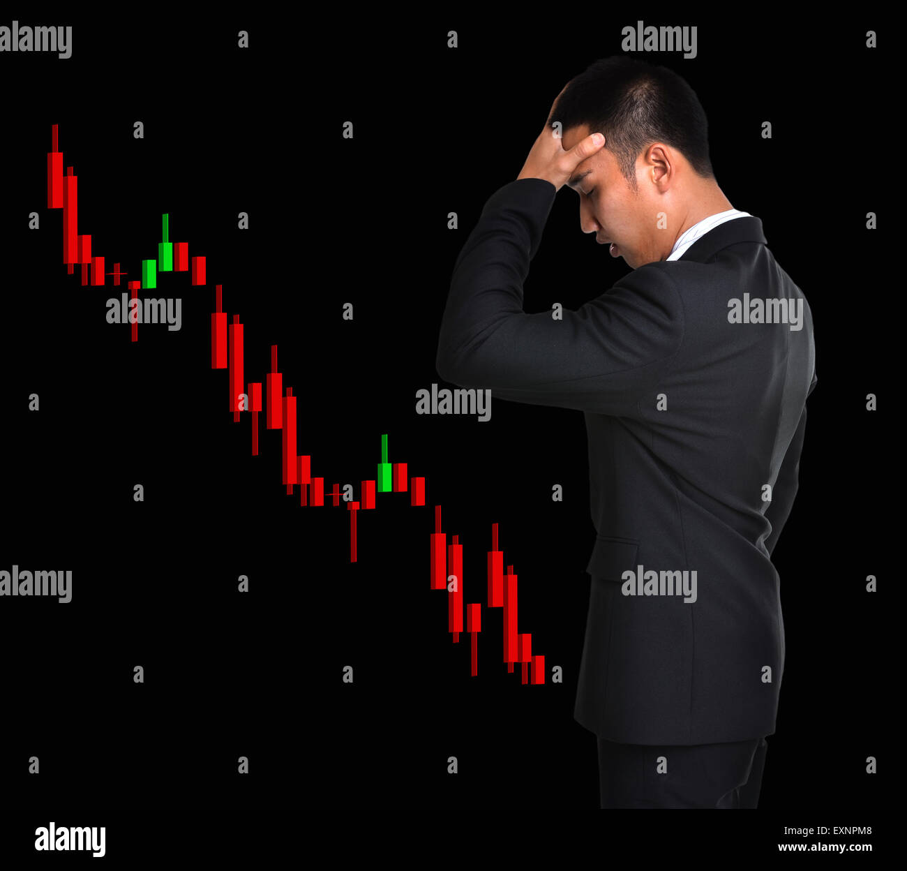L'homme d'affaires dans la région de bear market concept d'investissement stock Banque D'Images