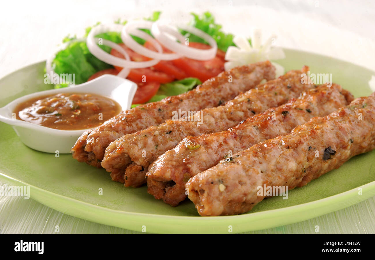 Seekh Kababs ou Chicken Reshmi Kababs Banque D'Images