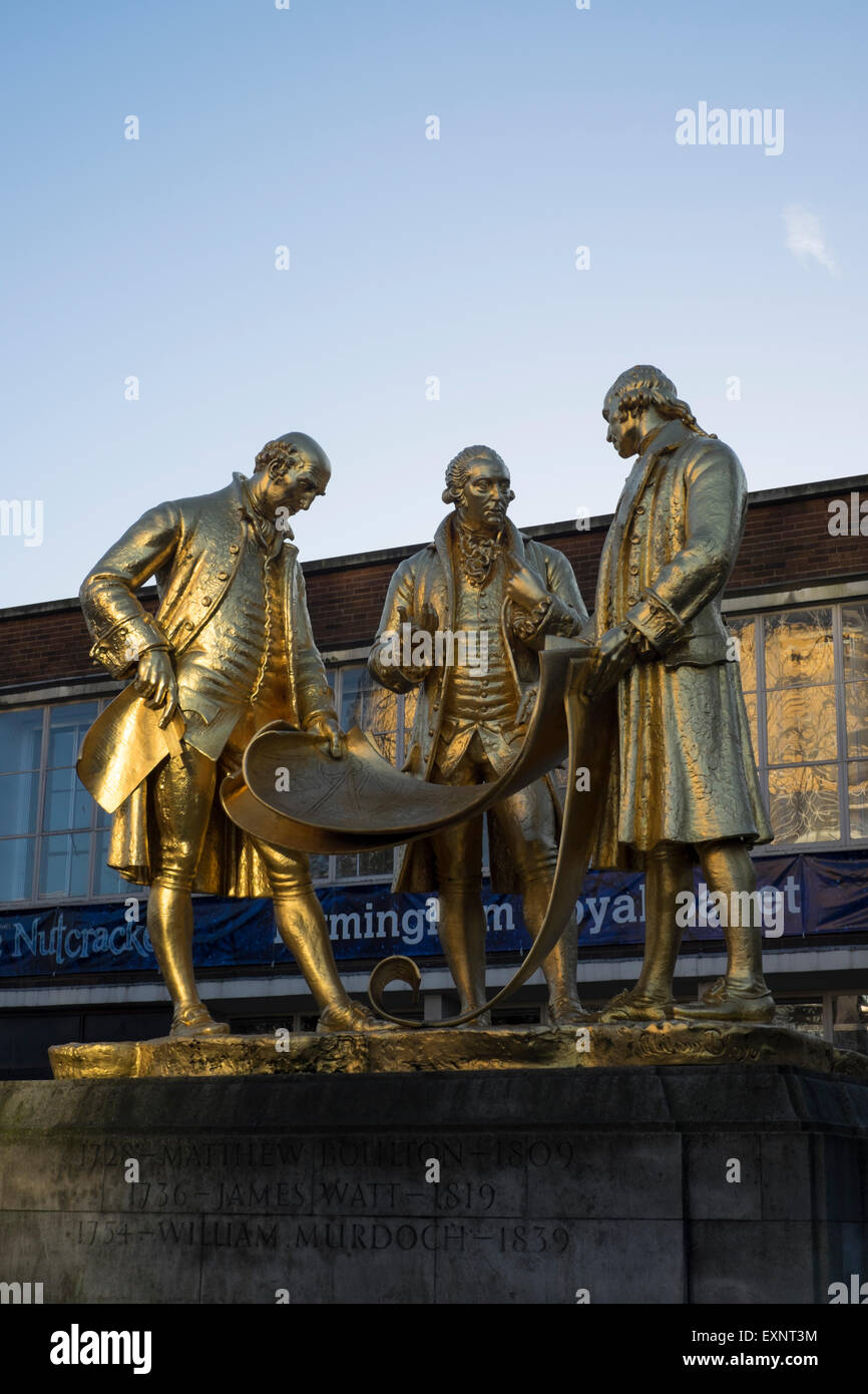 Des statues d'ingénieurs à Birmingham, Angleterre Banque D'Images