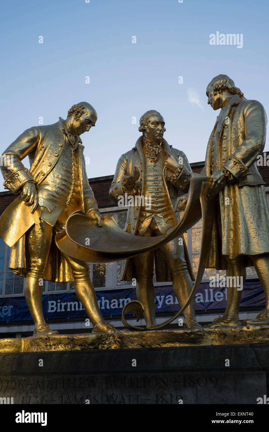 Des statues d'ingénieurs à Birmingham, Angleterre Banque D'Images
