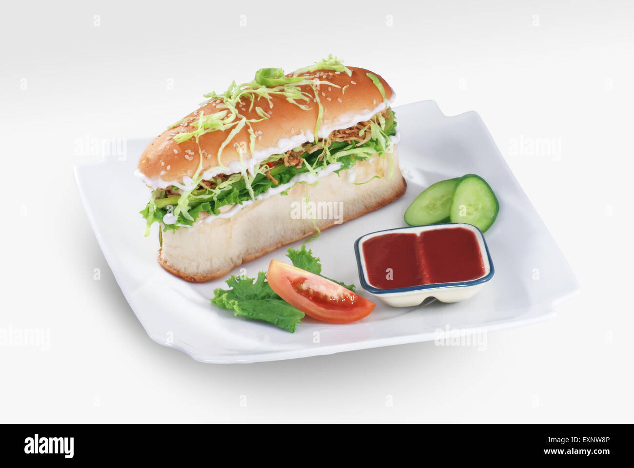 Poulet Tikka Burger Banque D'Images