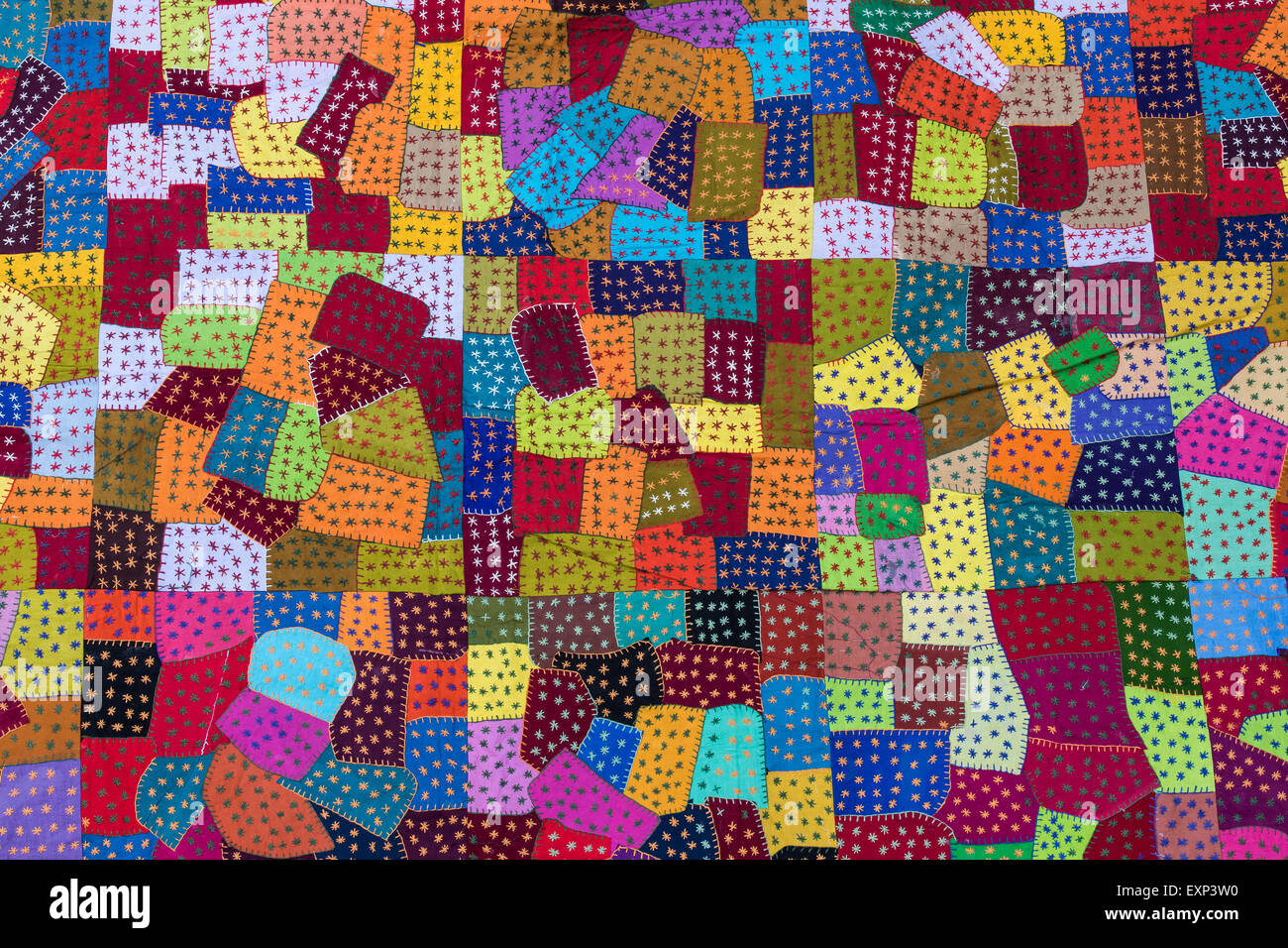 Tapisserie de patchs colorés, détail, Rajasthan, Inde Banque D'Images