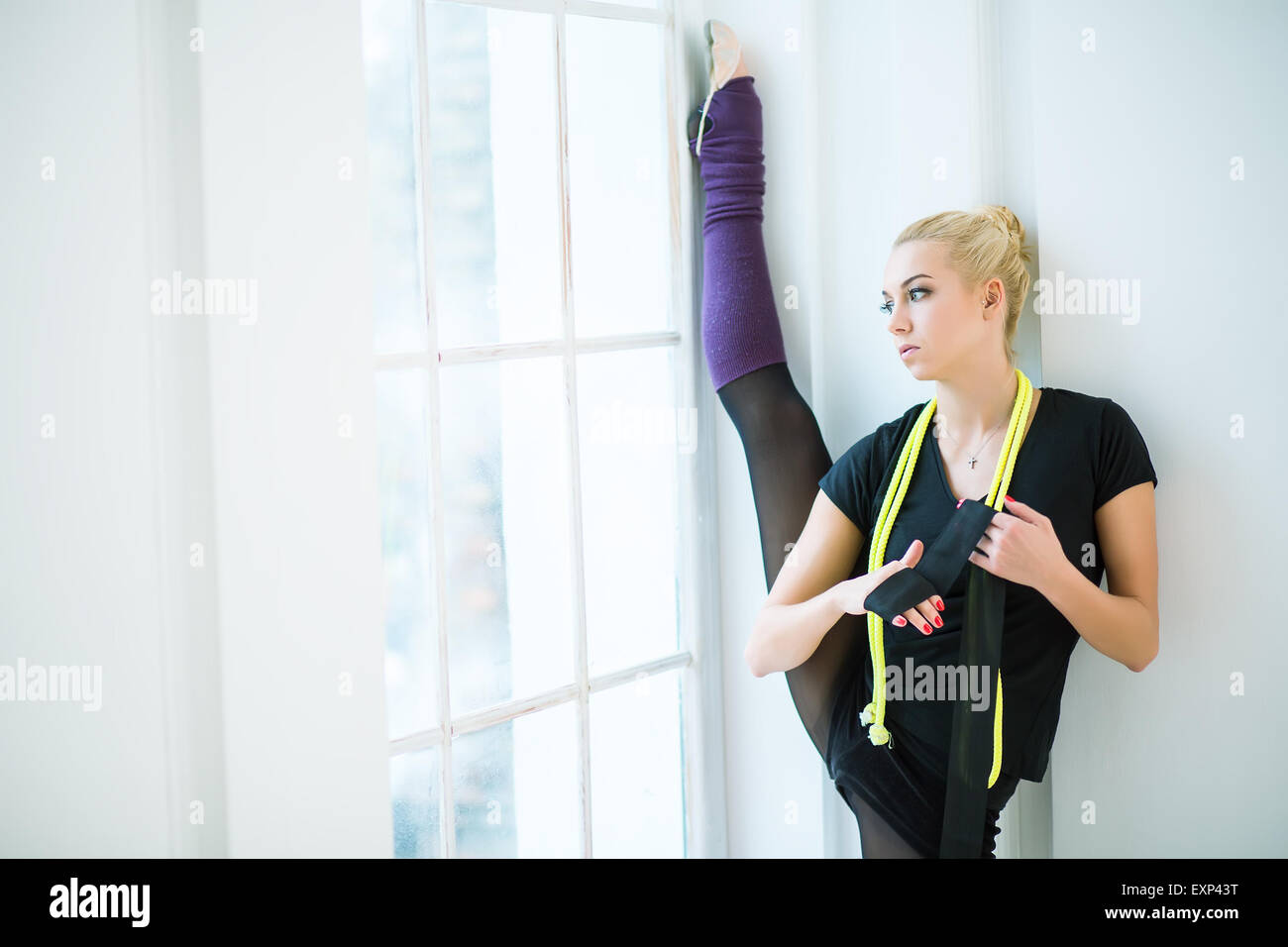 Dans l'atelier gymnastique rythmique Banque D'Images