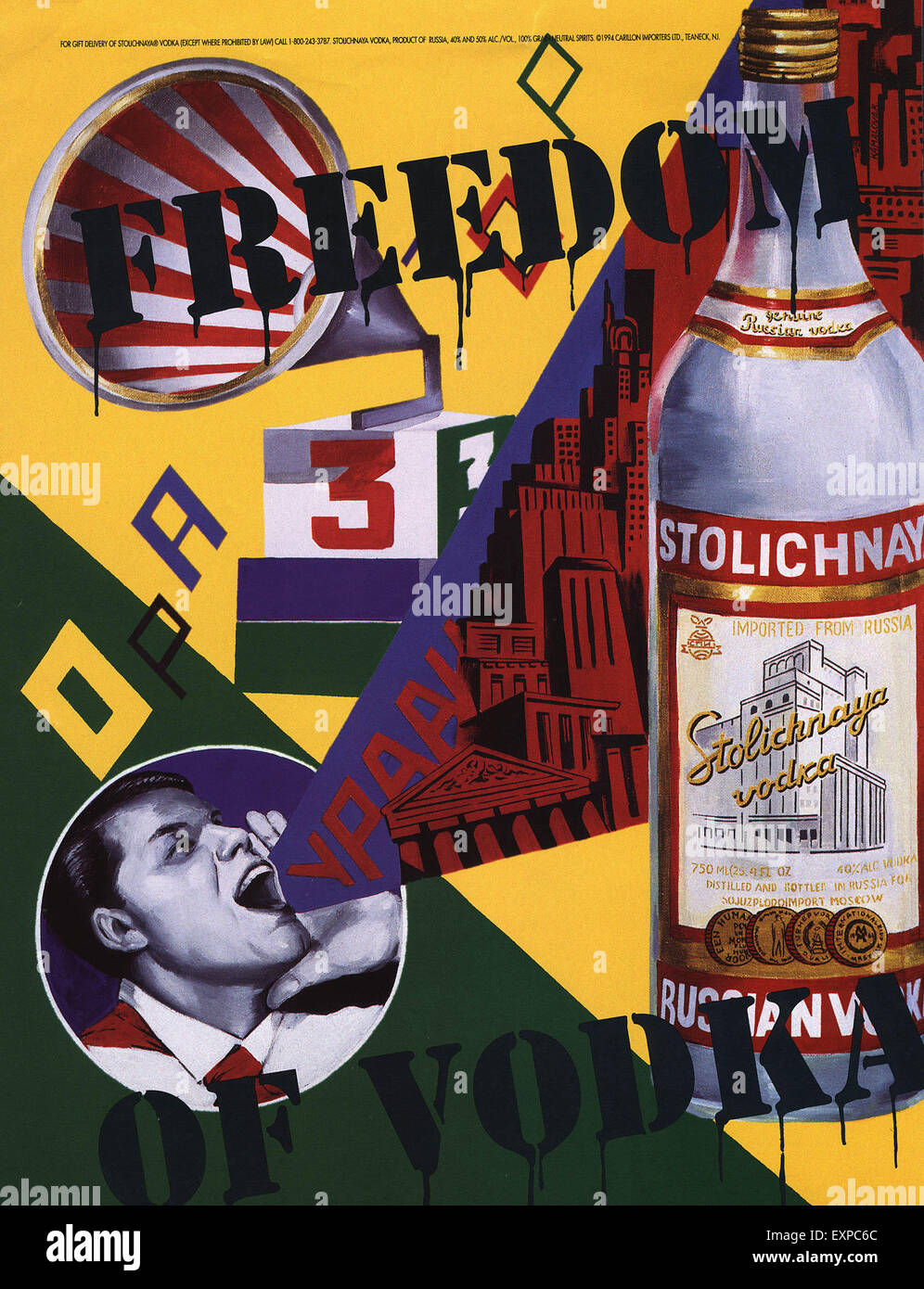 1990 USA Magazine Stolichnaya Annonce Banque D'Images