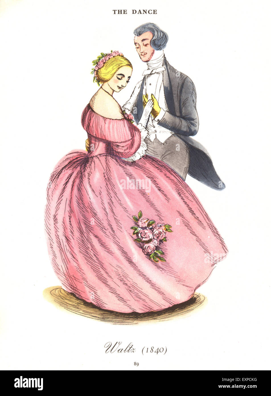 Années 1840 & Danse pré UK Plaque Livre Banque D'Images