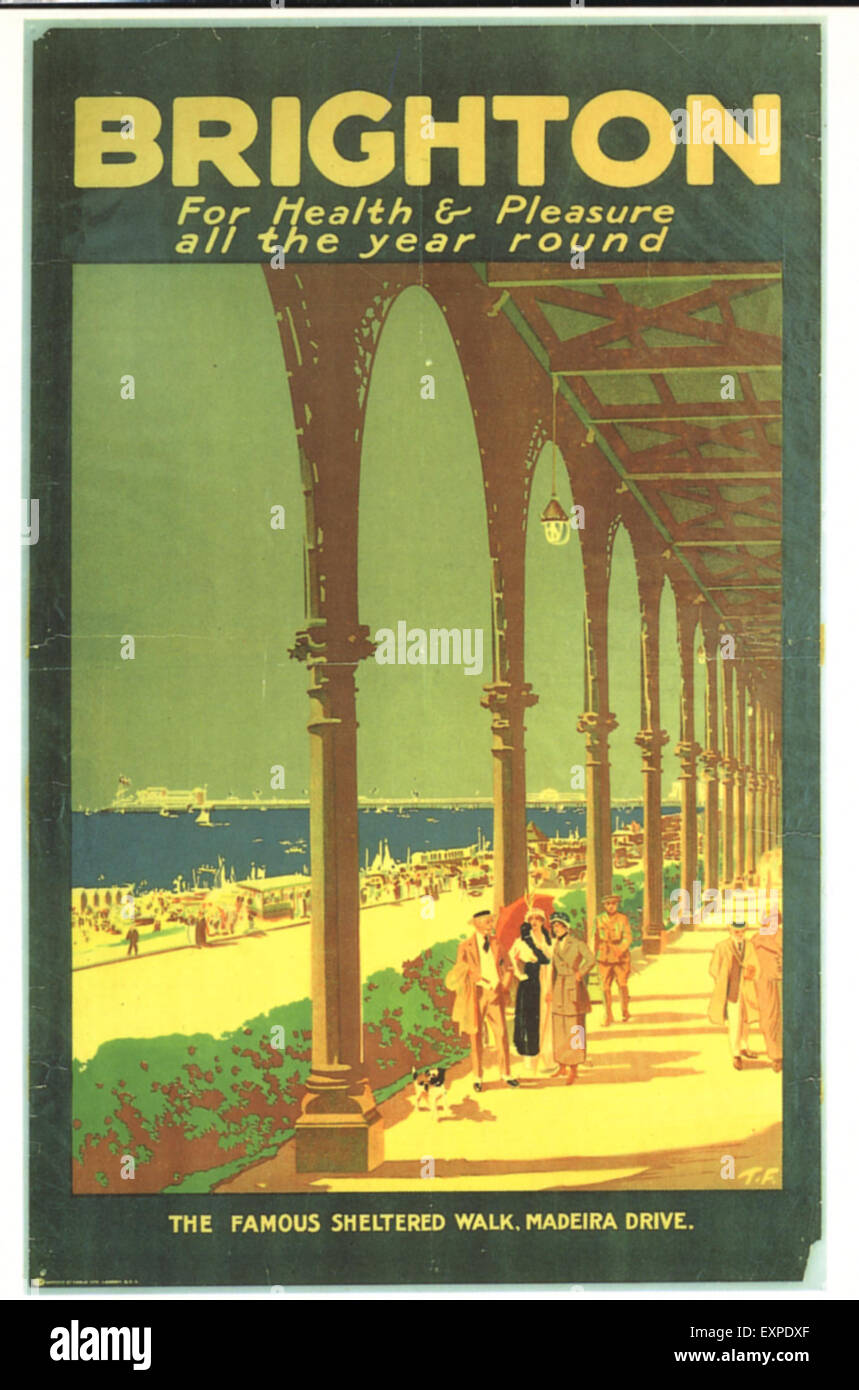 1920 UK Brighton Tourisme Poster Banque D'Images