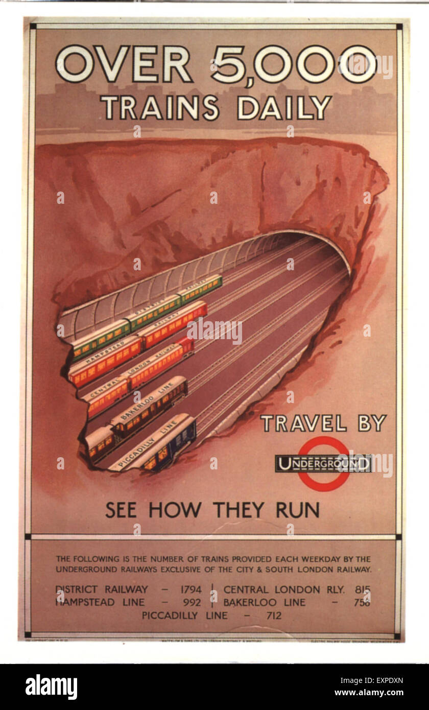 1920 UK London Transport Poster Banque D'Images