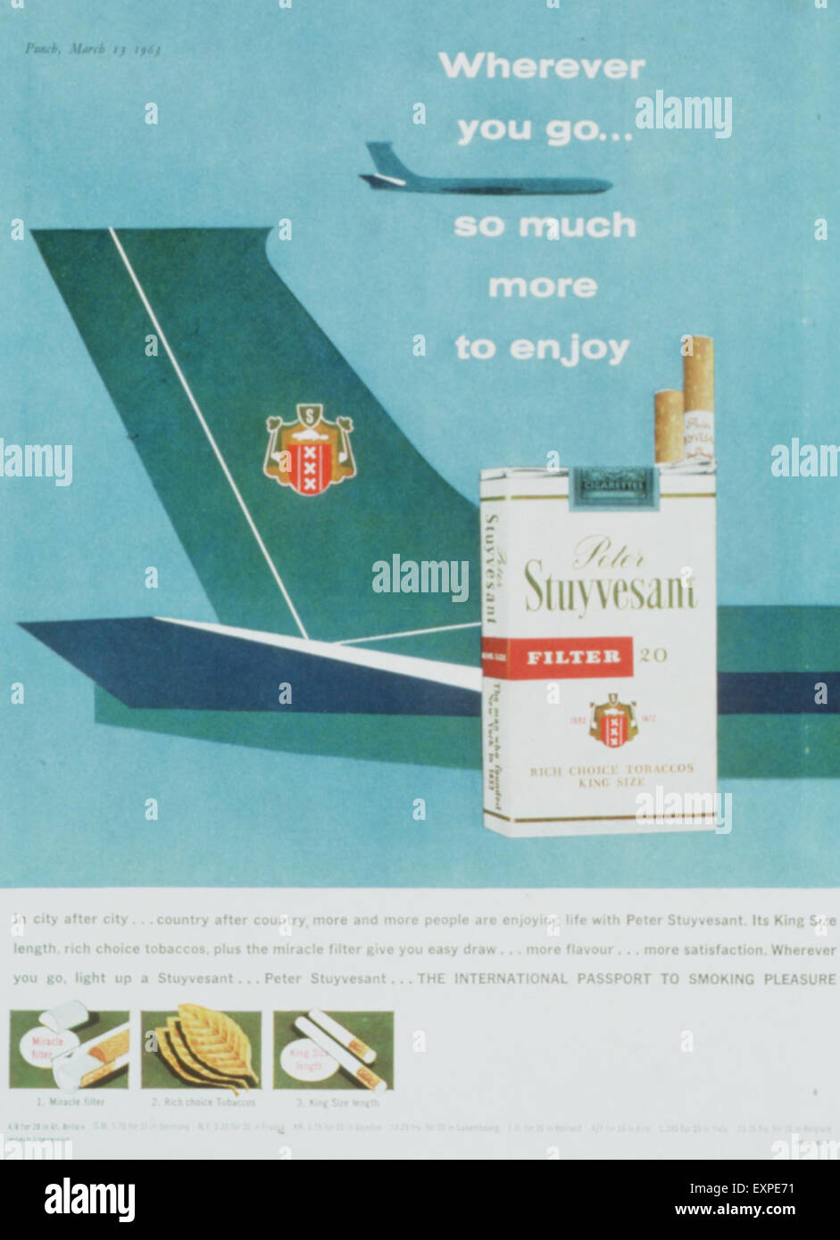 1960 UK Peter Stuyvesant Magazine Advert Banque D'Images
