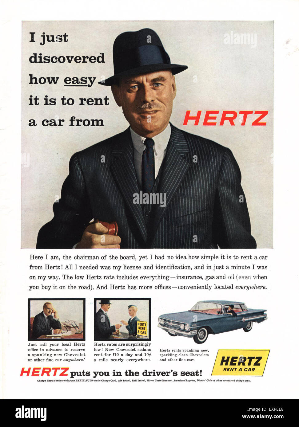 1960 USA Hertz Annonce magazine Banque D'Images