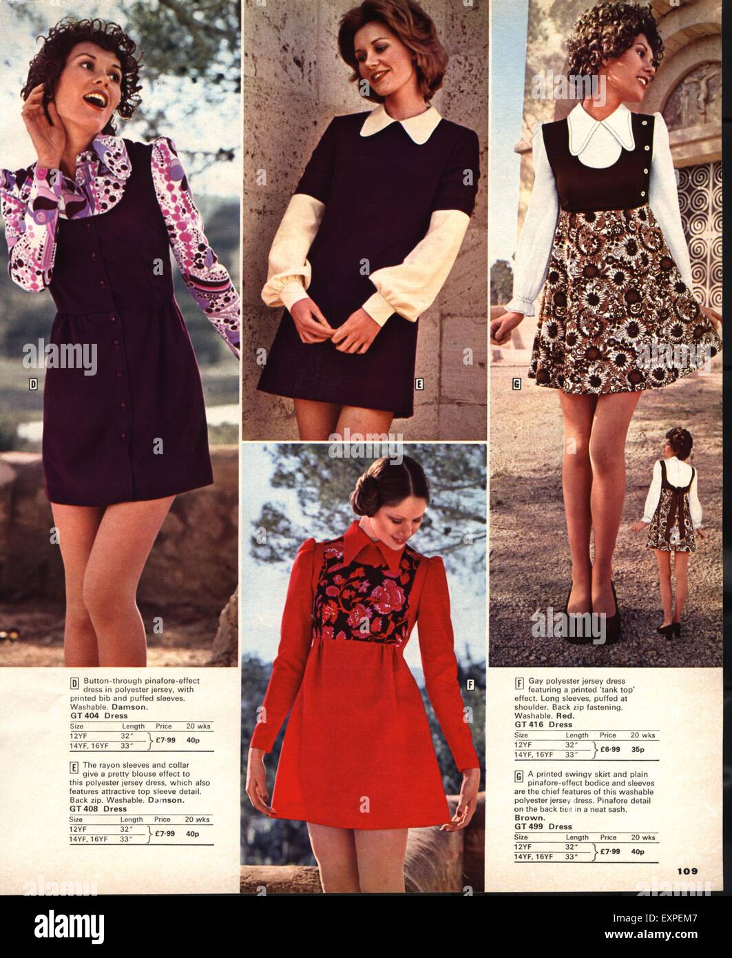 1970 UK Womens Fashion Catalogue/ Plaque Brochure Banque D'Images