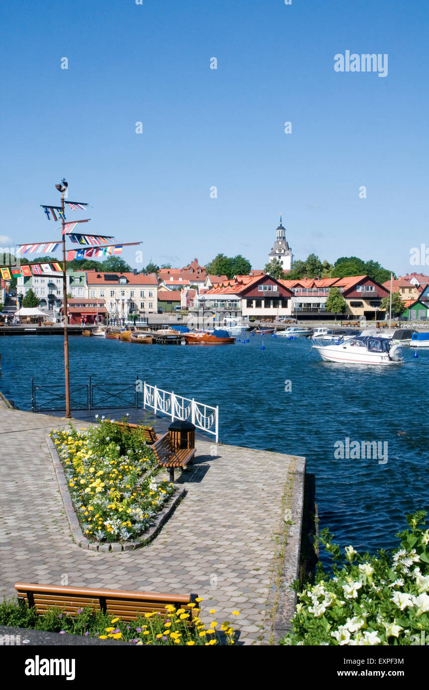 La vieille ville gamla suède saffle villes suédoises traditionnelles rues bâtiments rue scène de couleur Couleurs Couleur de l'heure d'été colo Banque D'Images