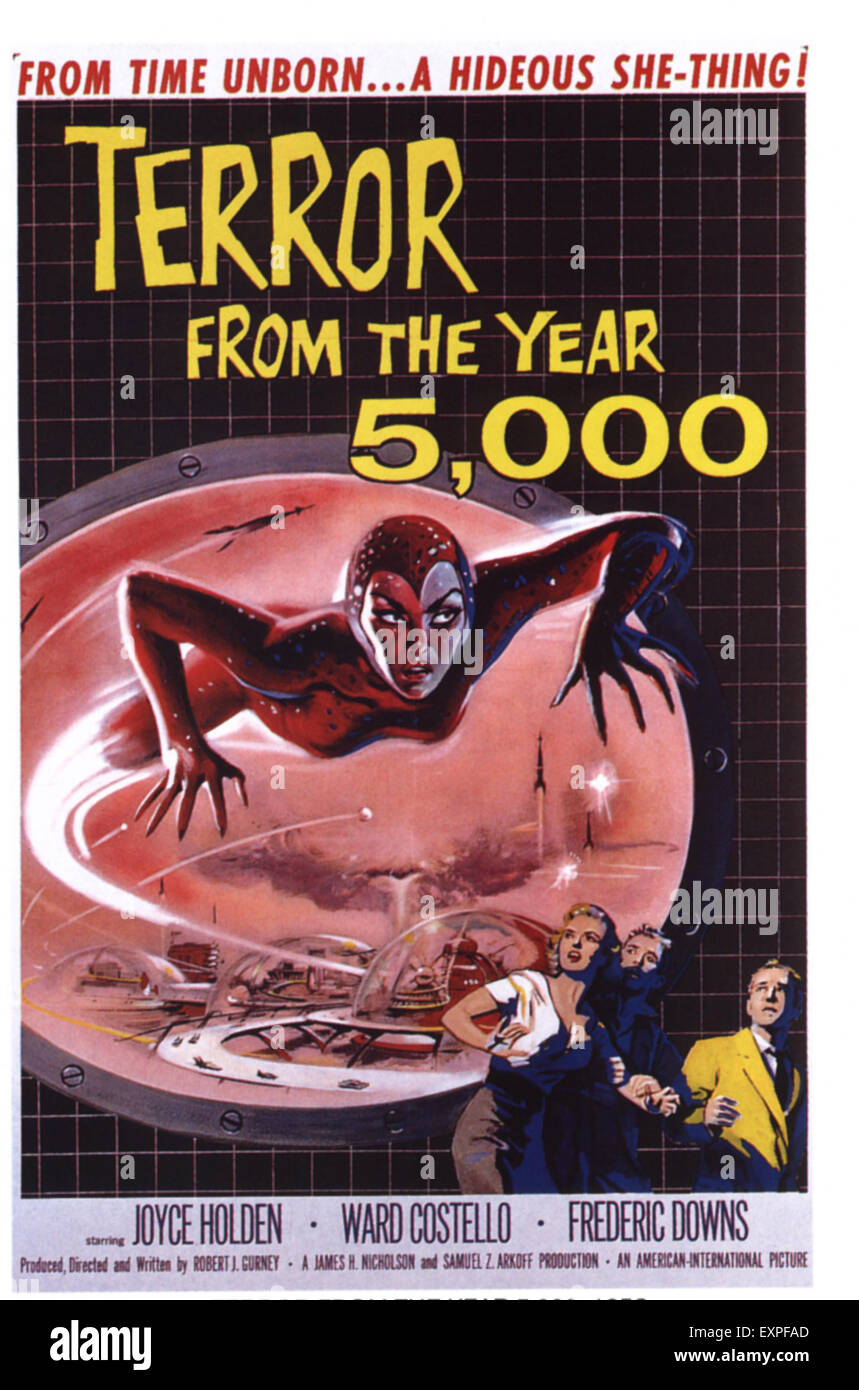 1950 USA La terreur de l'année 5000 affiche de film Banque D'Images