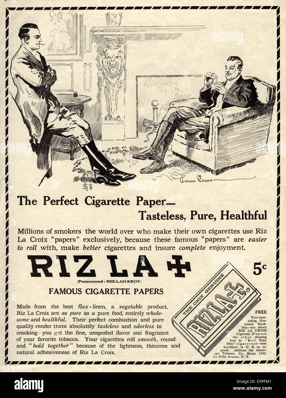 1920 UK Magazine Rizla Annonce Banque D'Images
