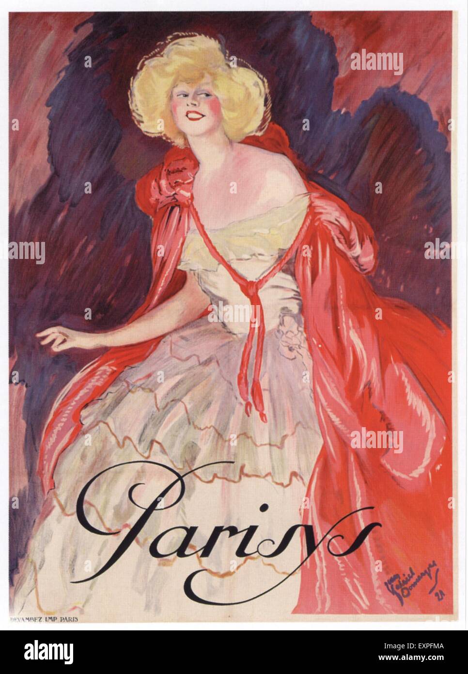 Années 1920, la France affiche de Parisys Banque D'Images