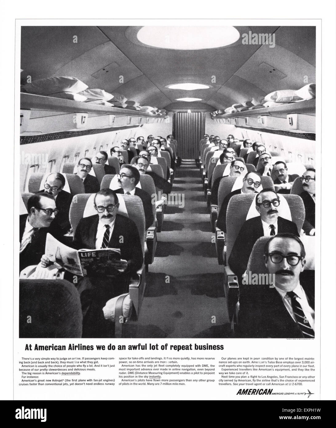 USA 1960 Airlines annonce Magazine Banque D'Images