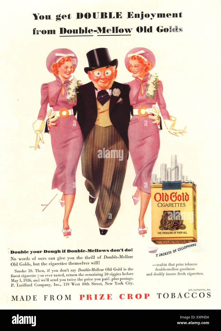 1930 USA Vieil Or Annonce magazine Banque D'Images