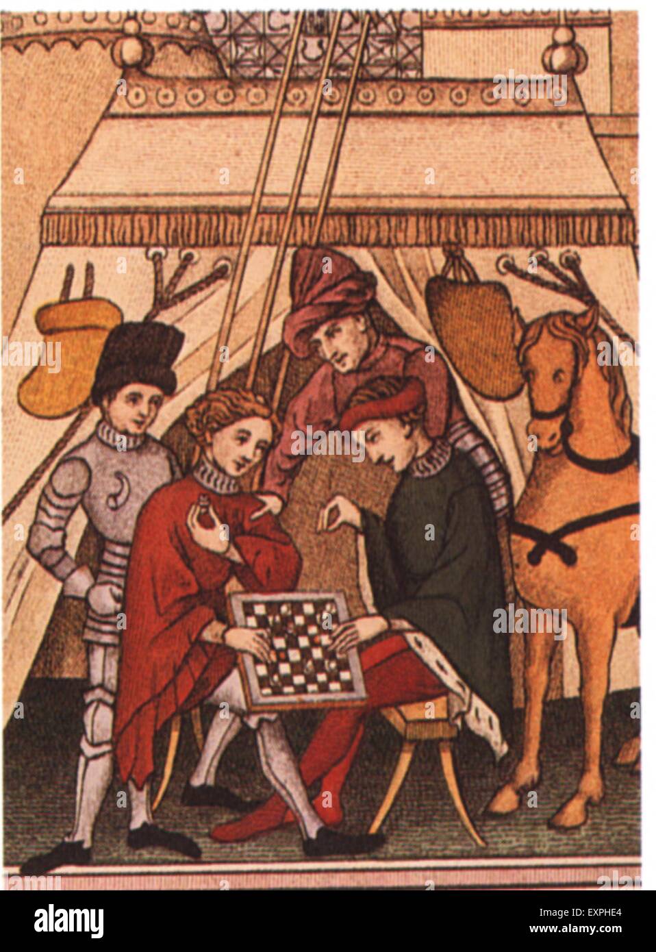 Années 1840 & Pre UK Jouer aux échecs Plaque Livre Banque D'Images