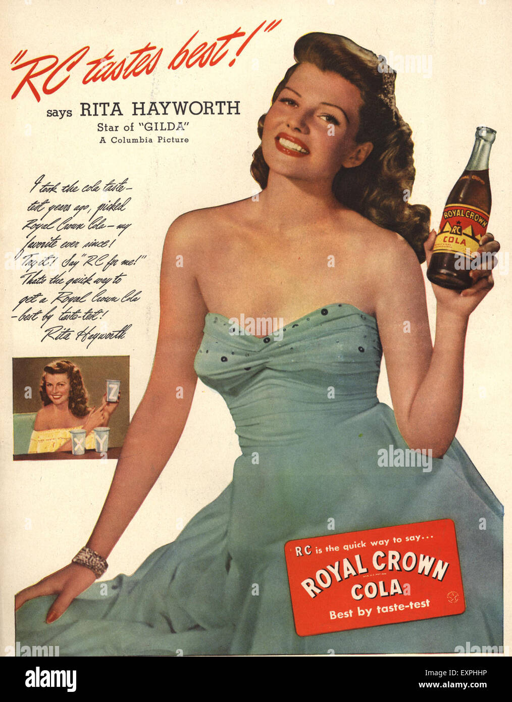 1940 USA Couronne Royale Magazine Cola Advert Banque D'Images
