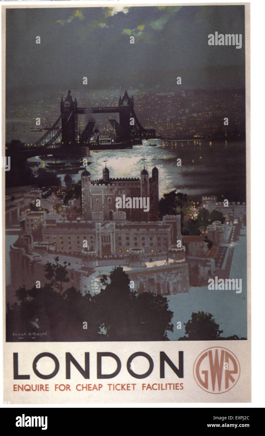 1930 UK, London Poster GWR Banque D'Images