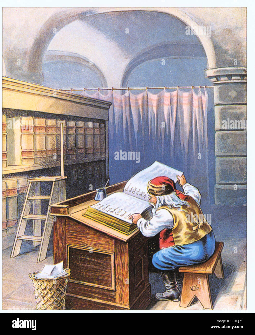 UK 1920 Carte de Vœux de Noël Banque D'Images
