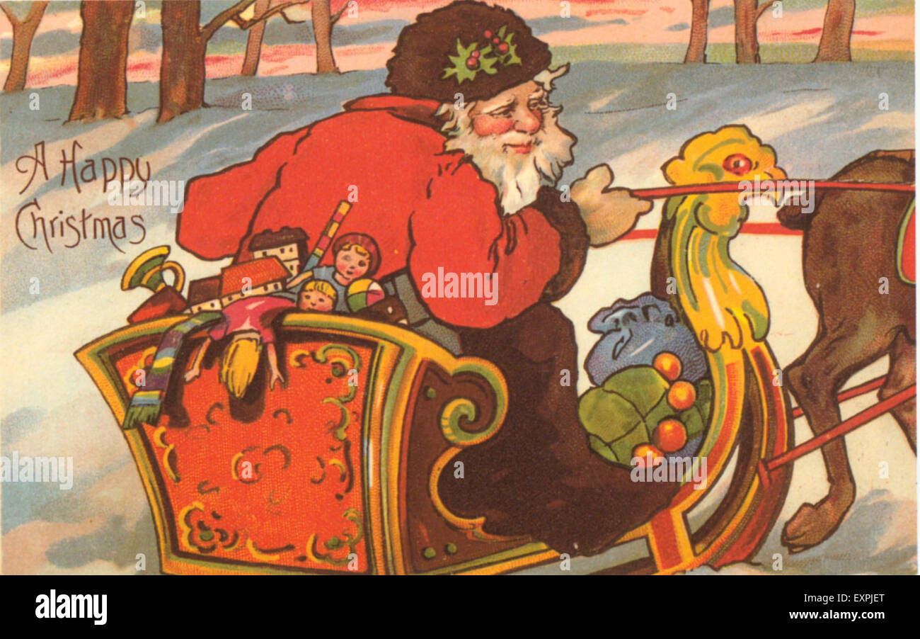 USA 1920 Carte de Vœux de Noël Banque D'Images