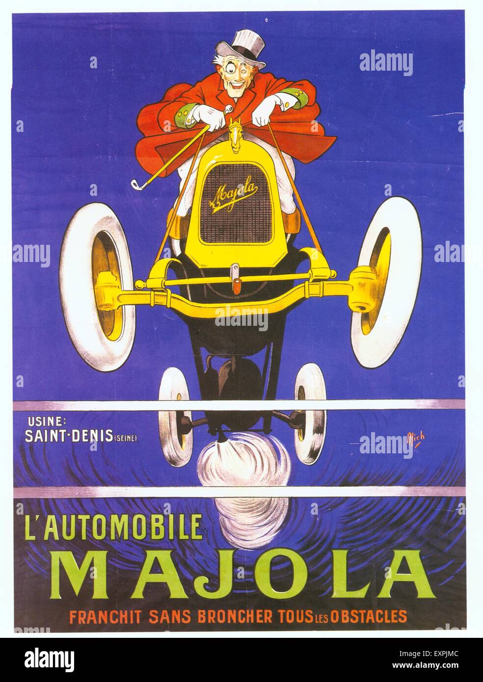 Années 1920 France Majola Voitures Poster Banque D'Images