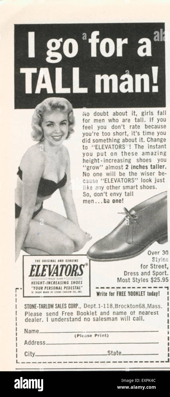 1950 USA Construit annonce Magazine Chaussures Banque D'Images