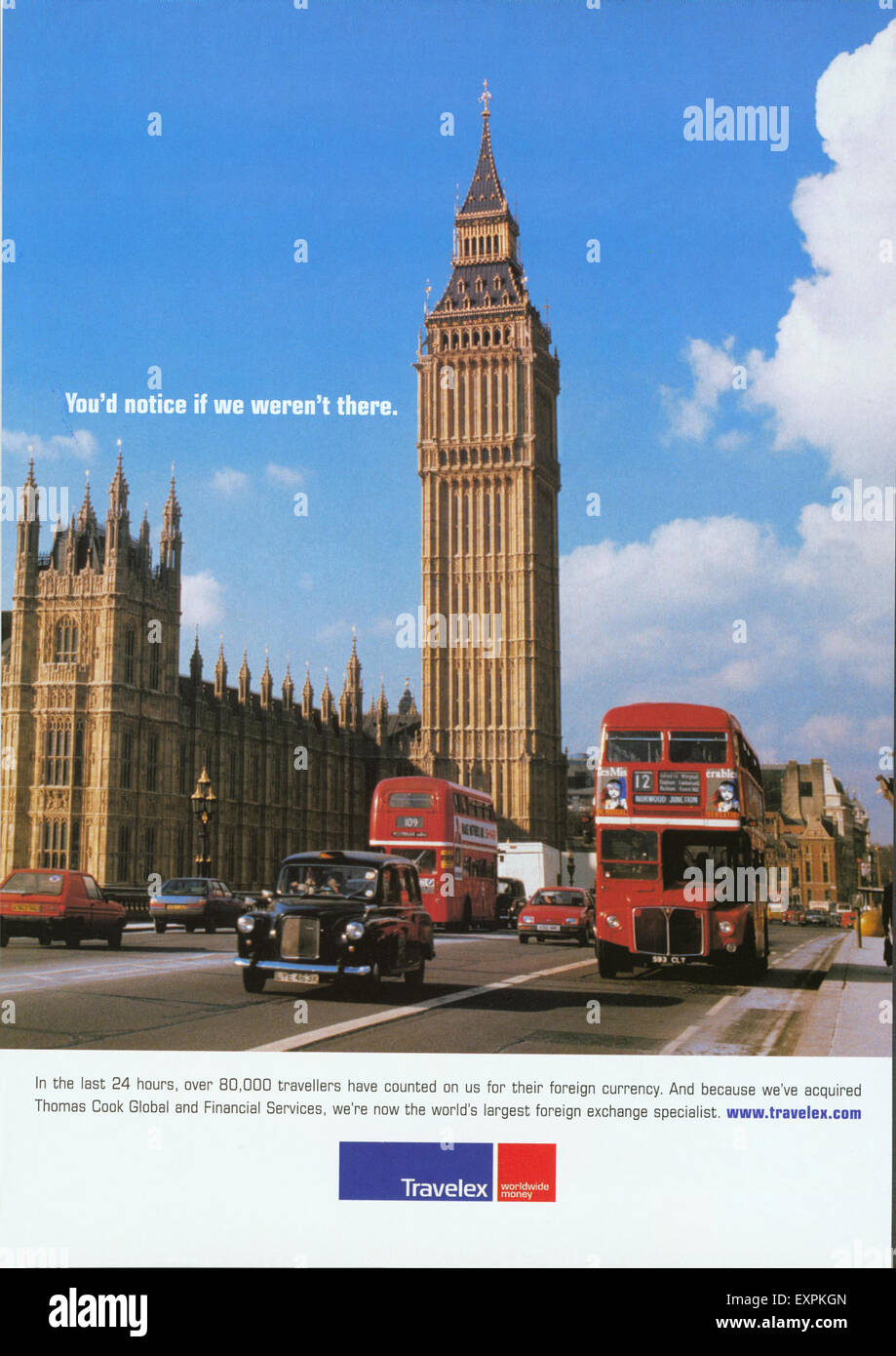 2000s UK Magazine Travelex Annonce Banque D'Images