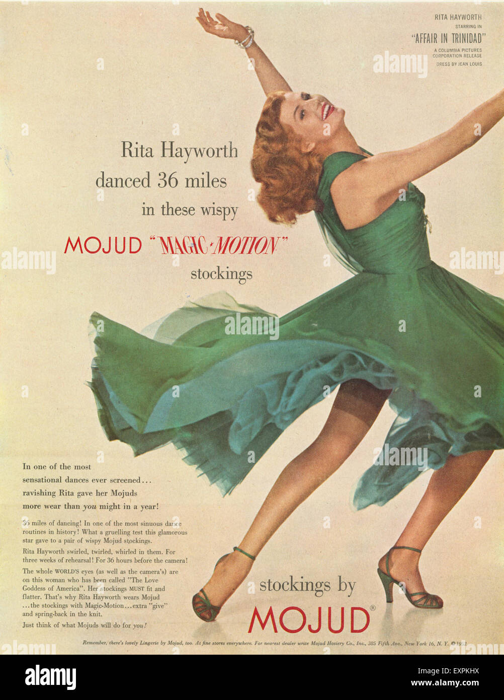 1940 USA Mojud Annonce magazine Banque D'Images